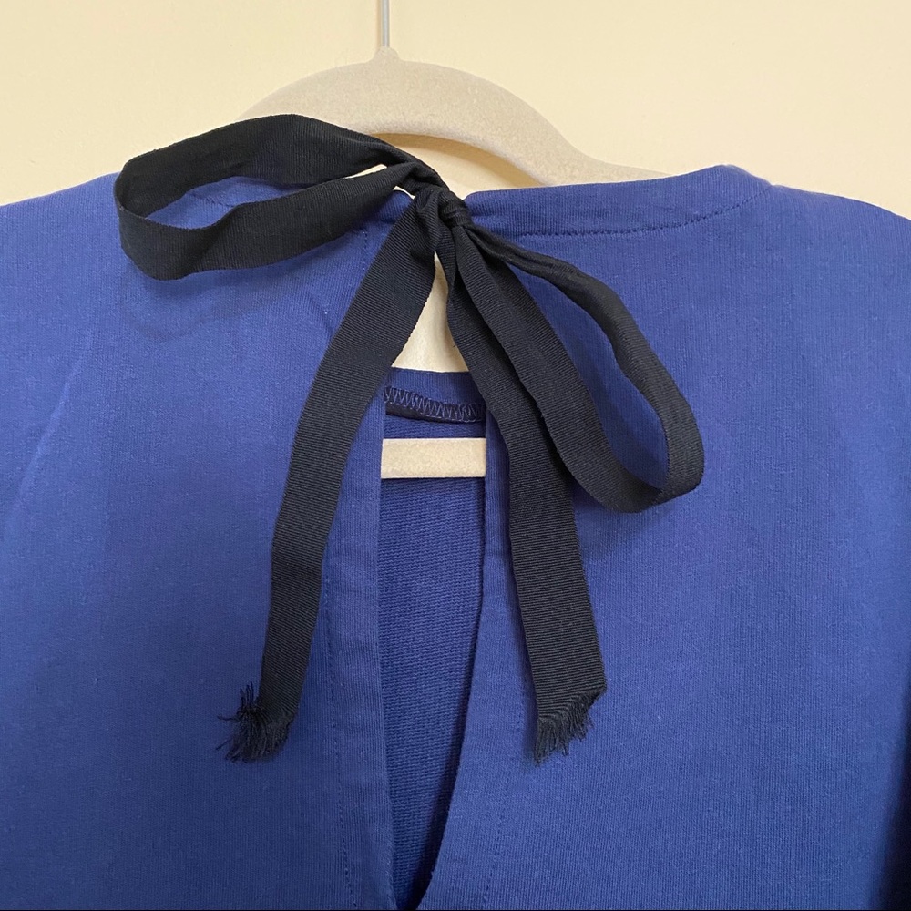 Zara Navy Blue Cropped Sweater Blouse - Picture 4 of 4